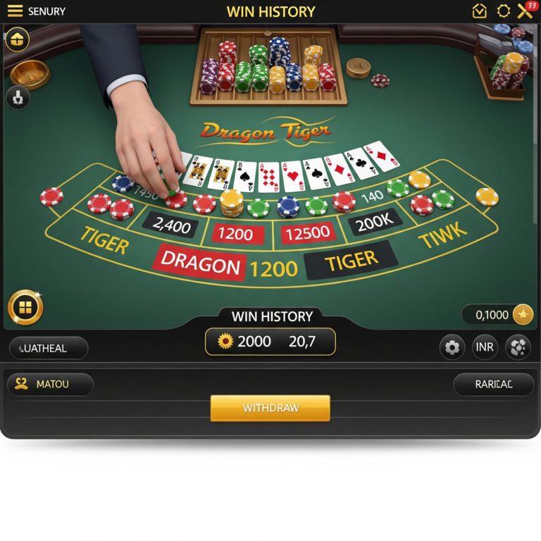 Dragon and Tiger cards on a gaming table