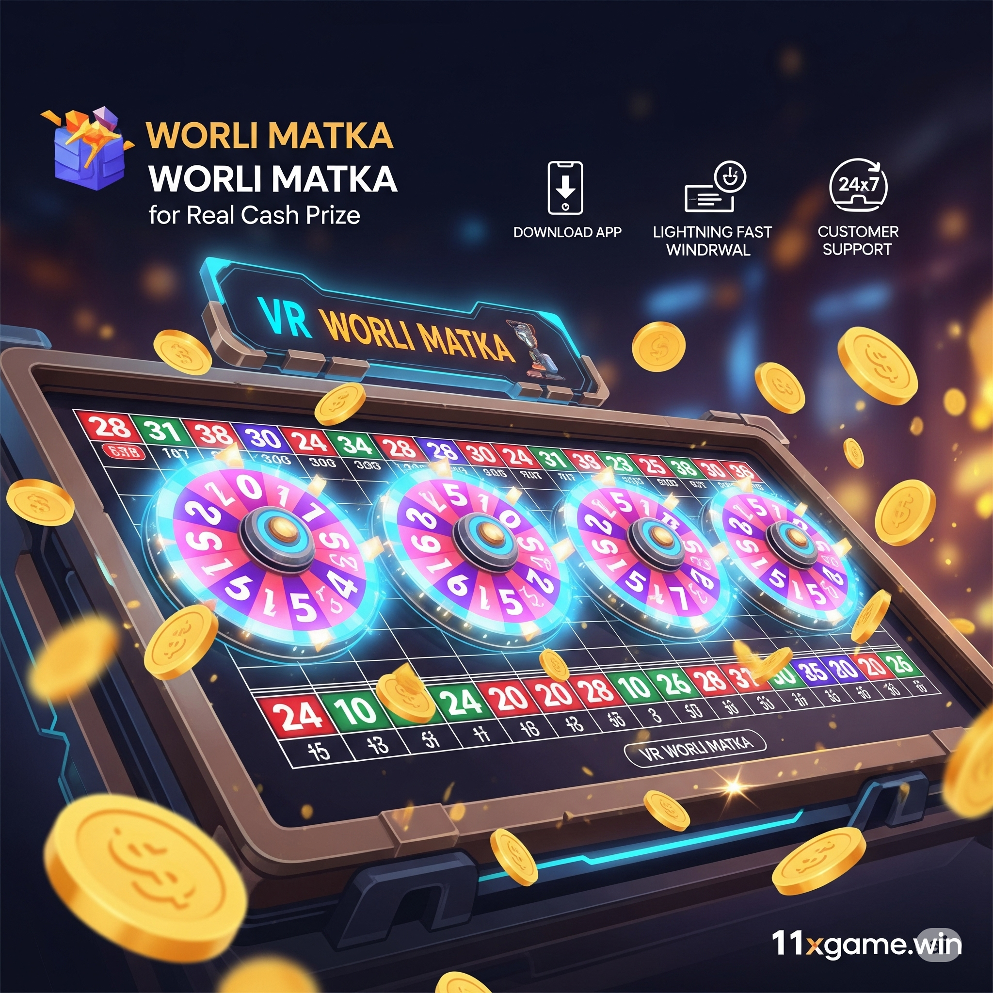 VR Worli Matka online game on mobile with betting slip open