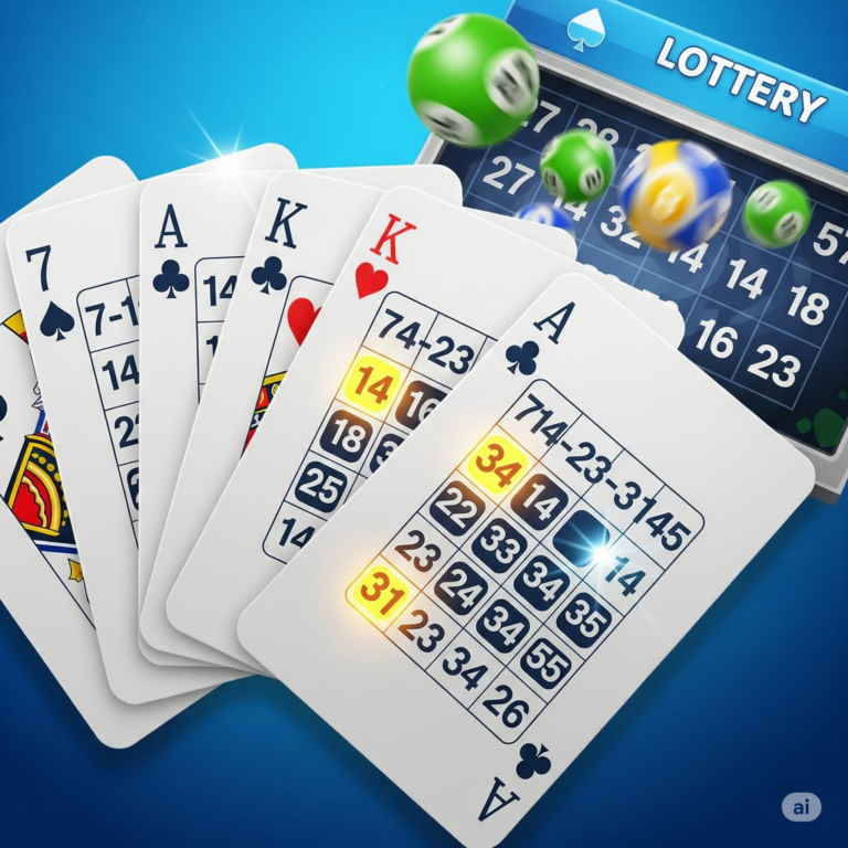 Hand holding a ticket with selected lottery numbers