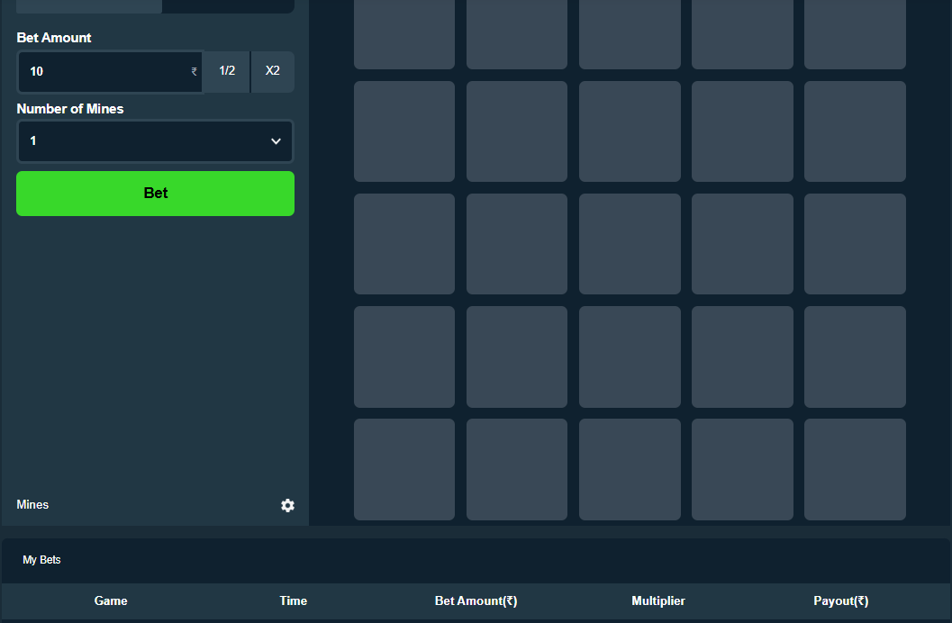 Play Mines game online safe tiles reveal
