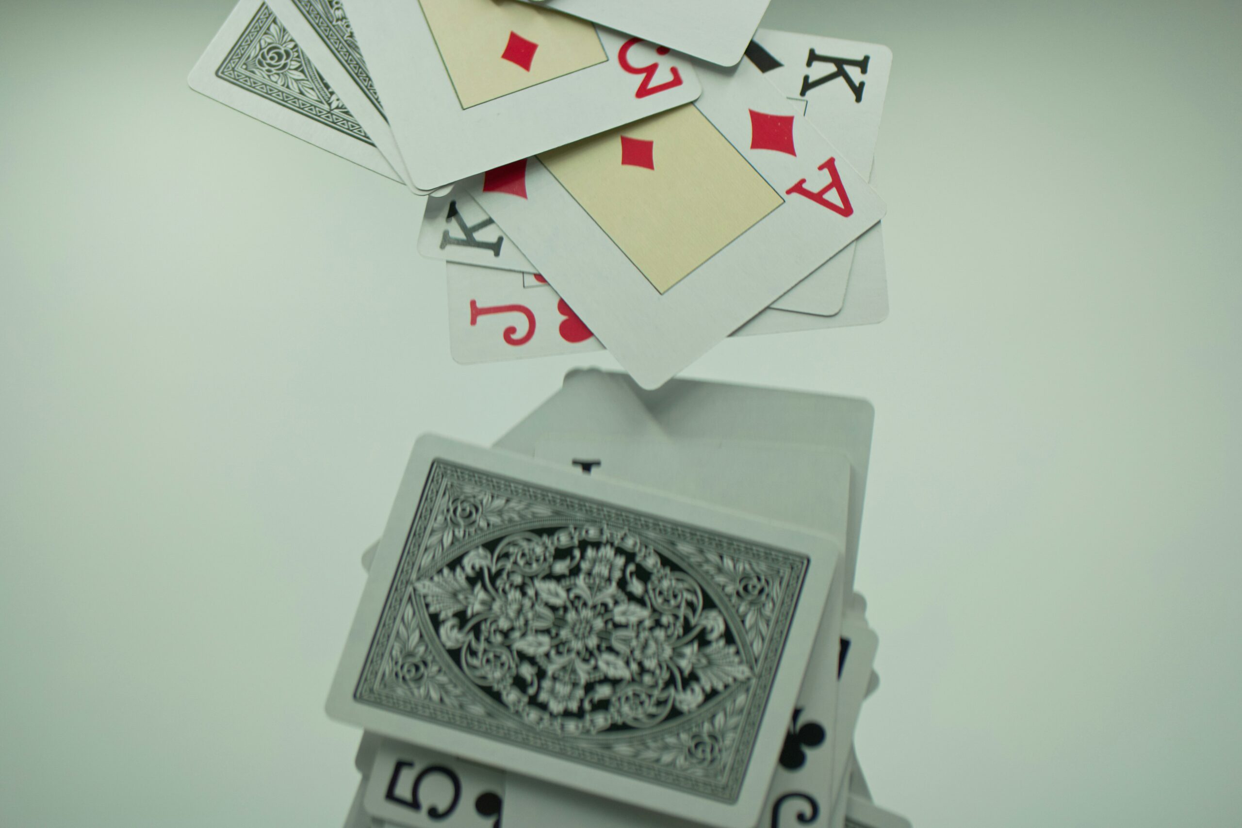 Center Card One Day rules table layout with cards and chips