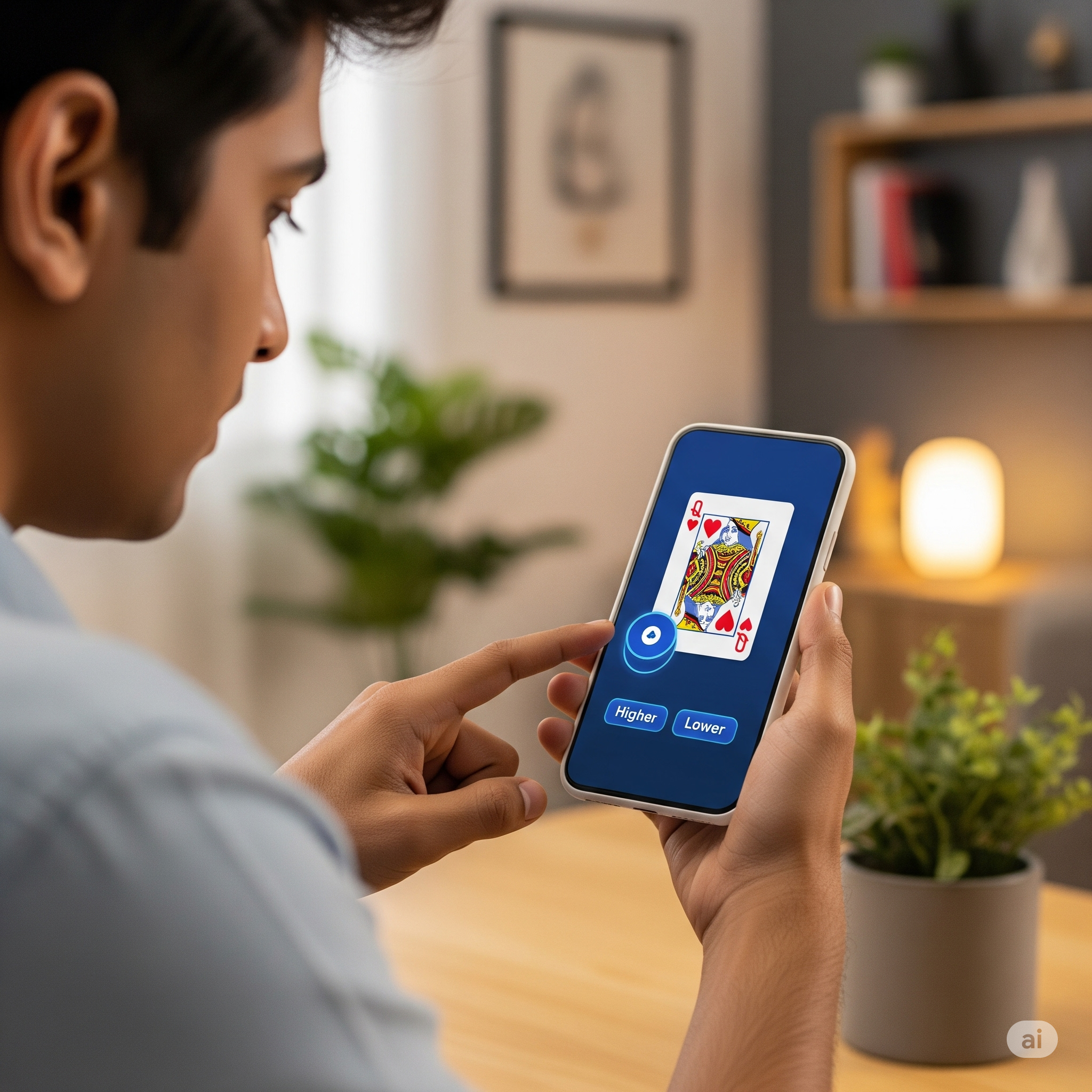 Higher Lower Game online with live card flips and winning strategies.