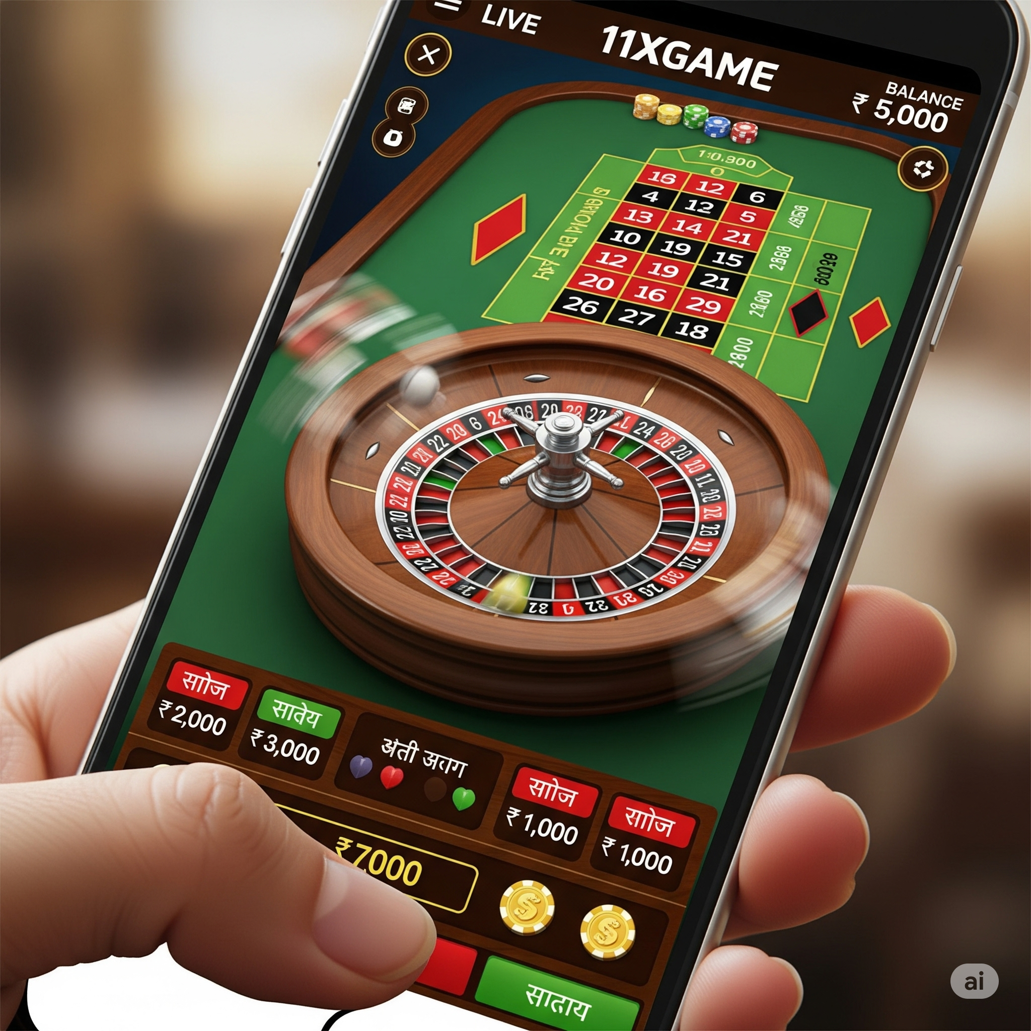A group of young Indian friends laughing and playing live casino games for real money on their laptops and mobiles in a modern home,