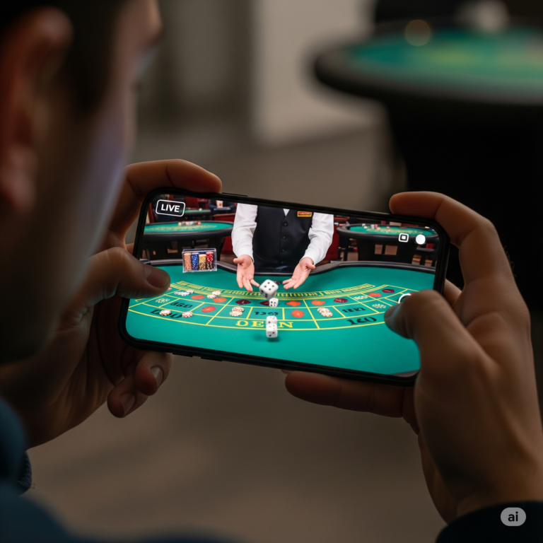 Live Dice Lobby Hilton gameplay with glowing dice and Hilton-style casino bar setup at 11xGame