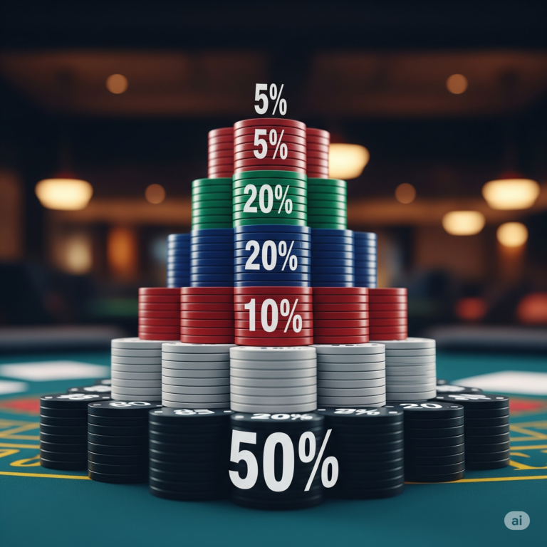 Poker tournament payout table with prize distribution example