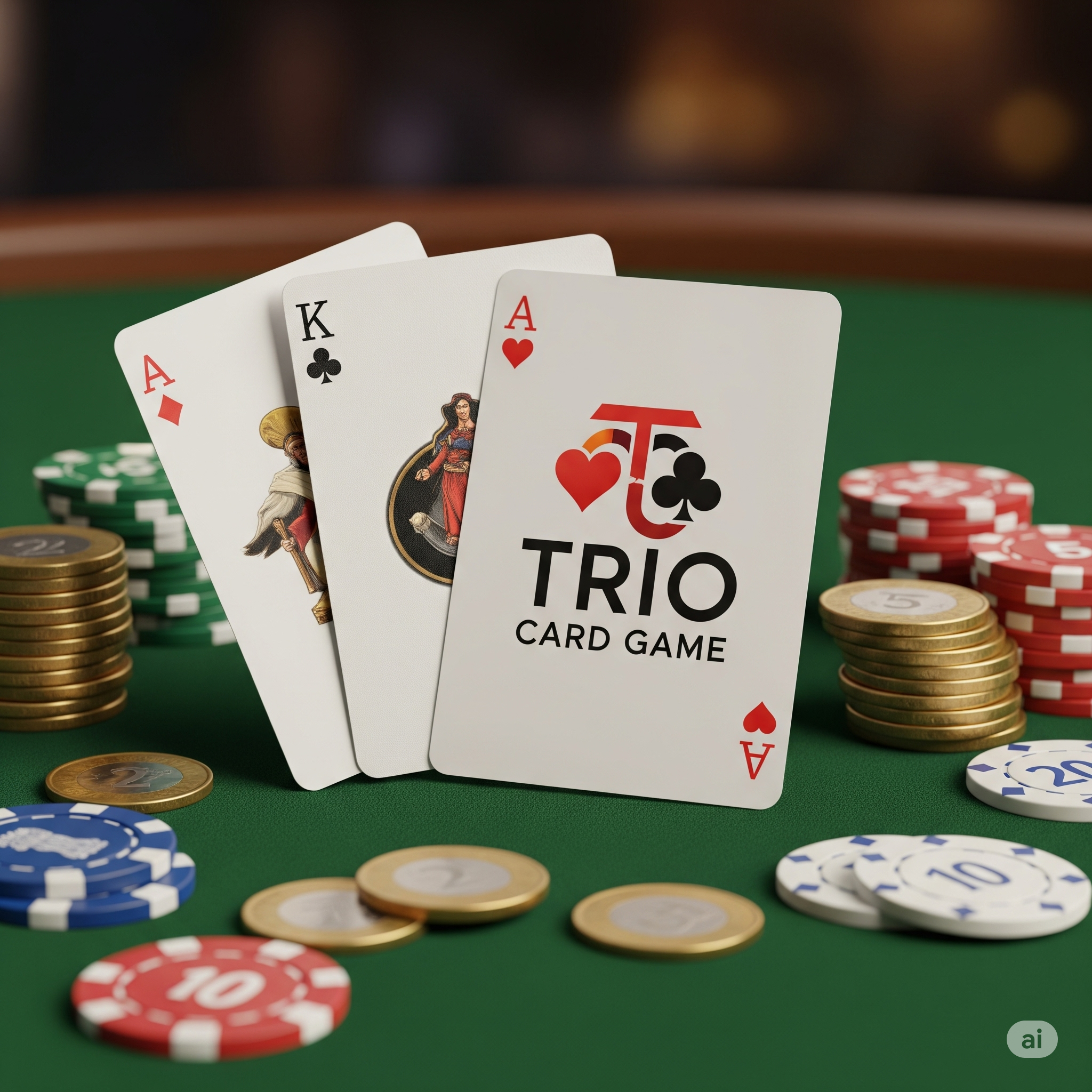 Tips and tricks infographic for Trio Card Game with advice on bluffing, bankroll management, and betting strategies