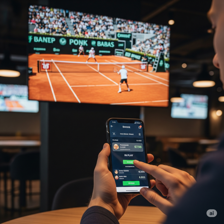 Online tennis betting platform showing secure transactions and live odds