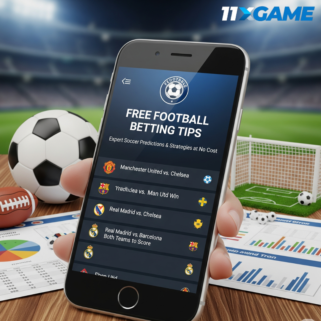 Free betting tips for football showing live match odds on mobile screen