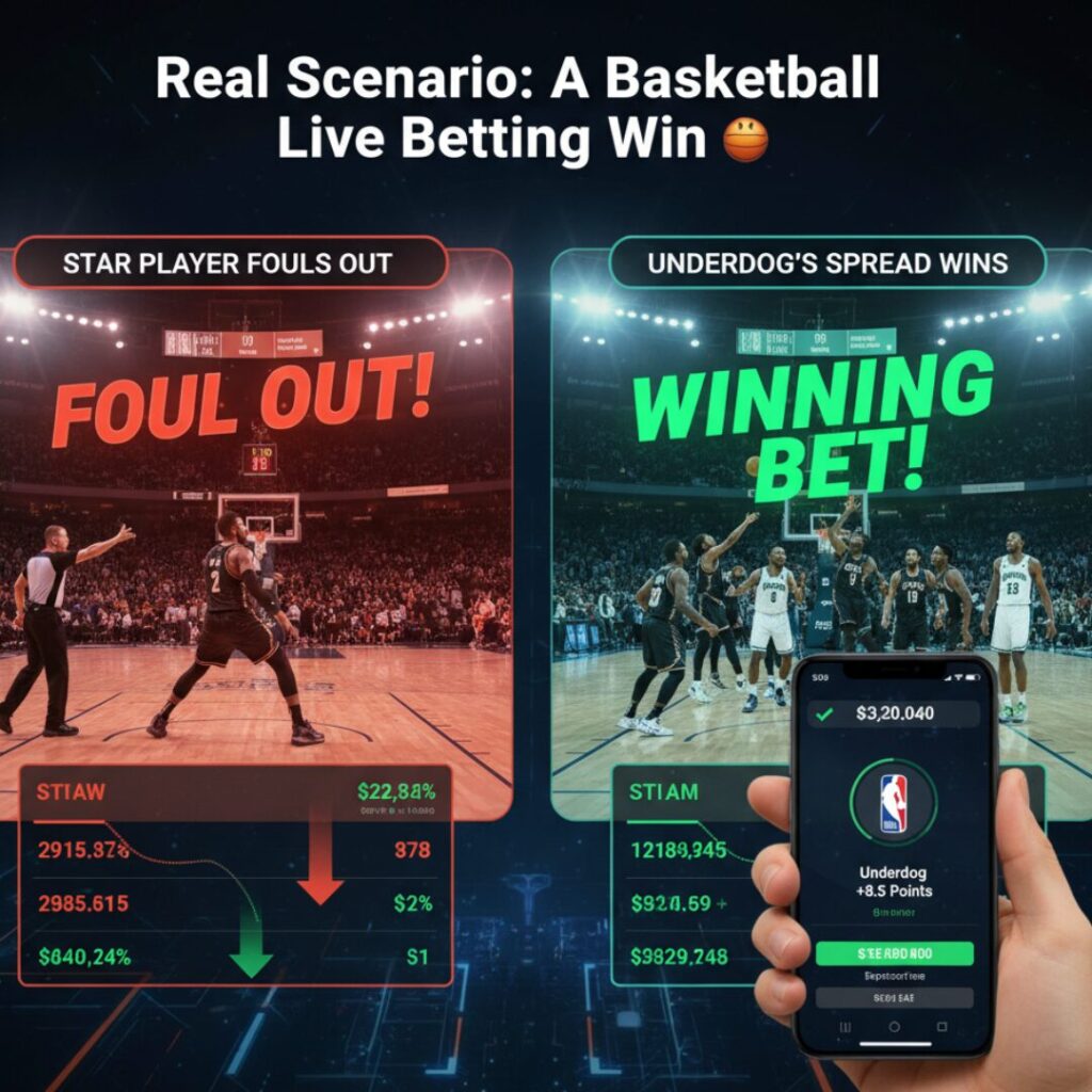 Real Scenario: A Basketball Live Betting Win 🏀